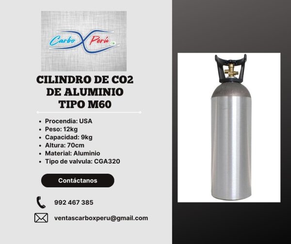 Cilindro de CO2 de Aluminio Tipo M60